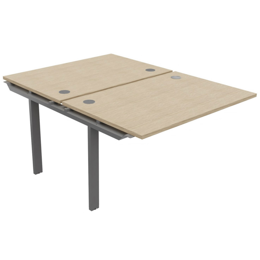 Module suivant pour ensemble 2 bureaux droits E-link - L.120 x P.163 cm - Plateau Chne - Pieds Aluminium