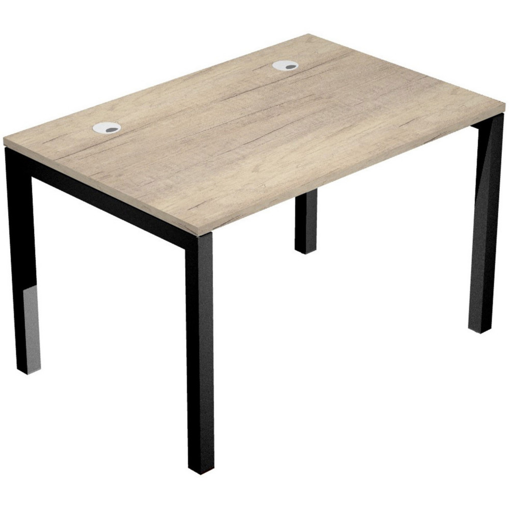 Bureau droit Eminence - L.120 x P.80 cm - Plateau Chne canadien - Pieds Noir