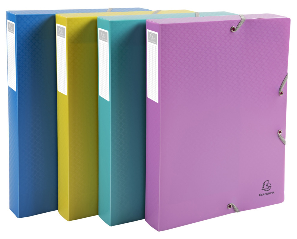 Exacompta Bote de classement A4 Forever Young en polypropylne recycl Dos 4 cm - Assortis