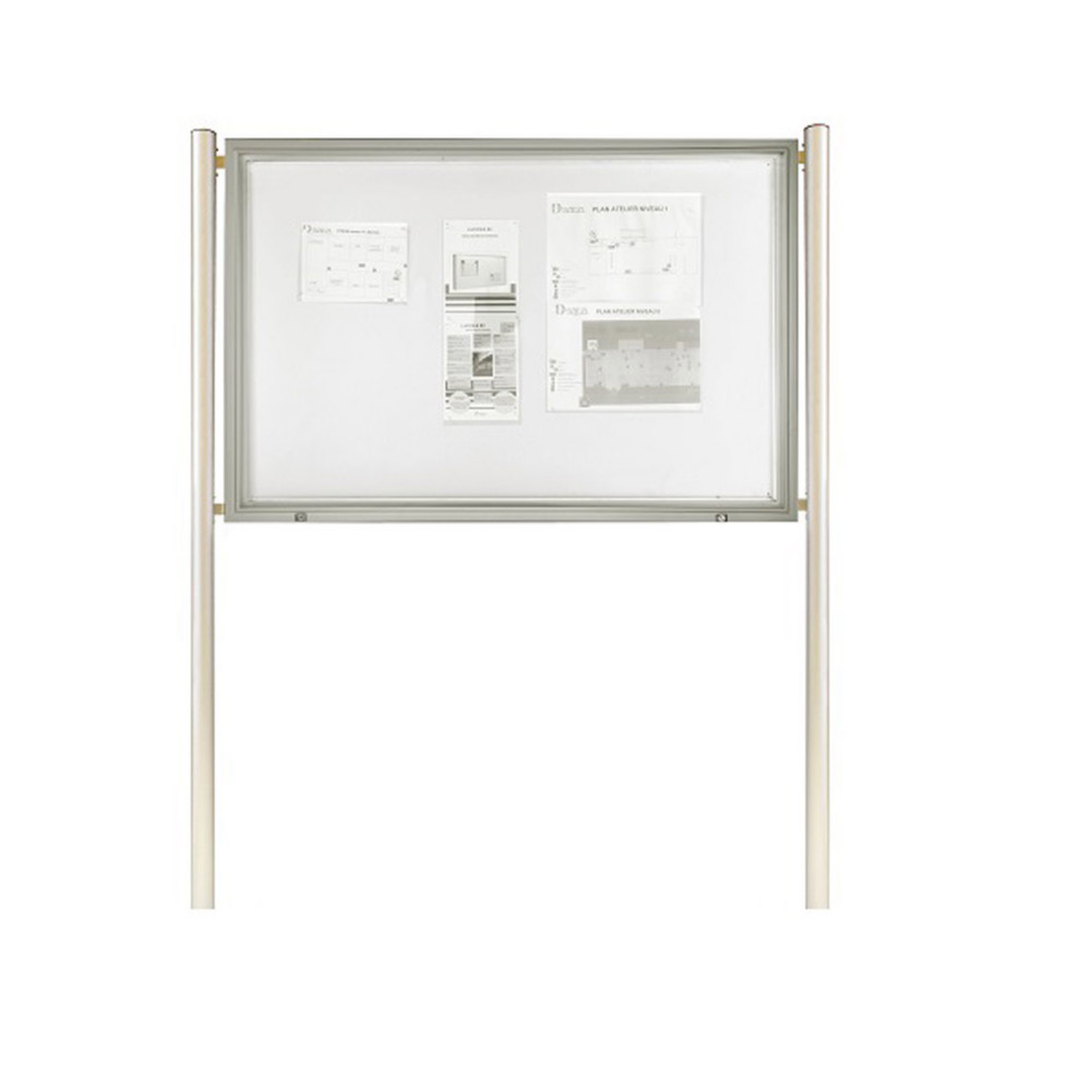 Planorga Vitrine d'extrieur Classique 45 - 24 feuilles - Cadre aluminium - Pieds scells