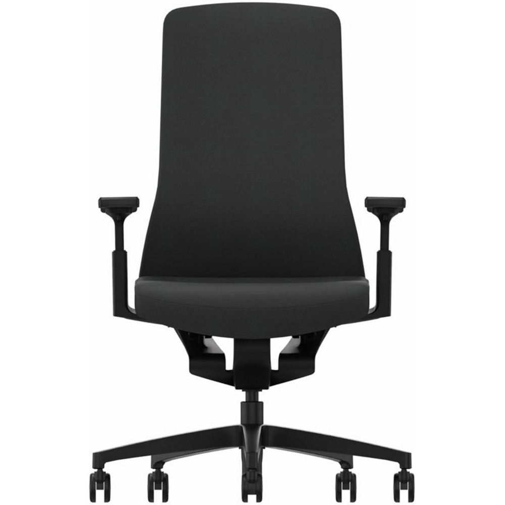 Sige ergonomique Pure Mcanisme auto-rgulant Tissu Noir Hauteur Rglable - Accoudoirs Dossier haut Roulettes