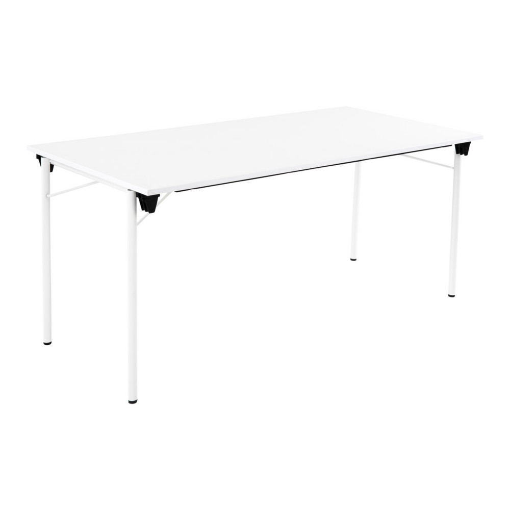 Table pliante Budget multiples usages rectangle L. 160 x P. 80 cm - Plateau Blanc - pieds Blanc