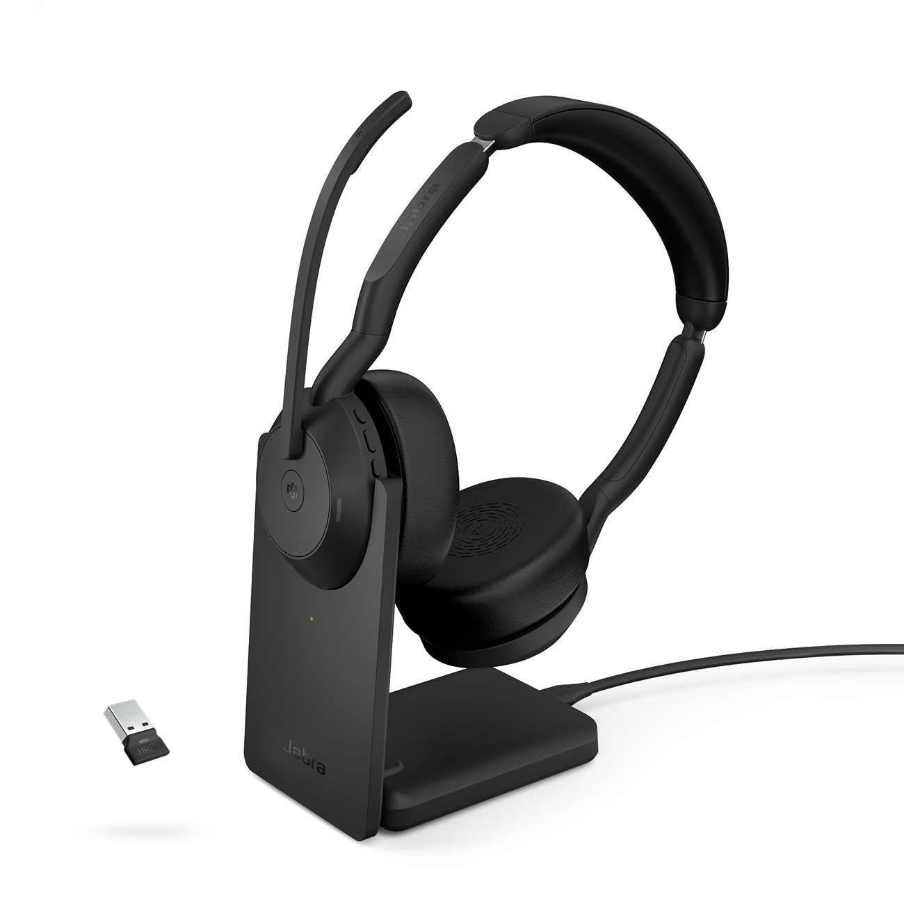 Jabra Evolve2 55 MS Duo Casque sans fil Bluetooth + Dongle USB-A + Station de charge