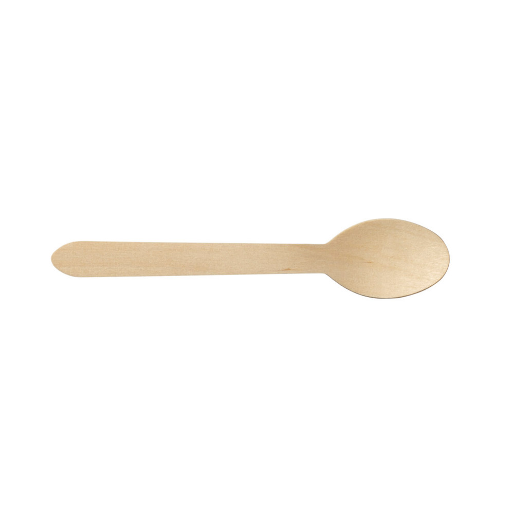 Grandes cuillres en bois L. 15,9 cm - Lot de 50