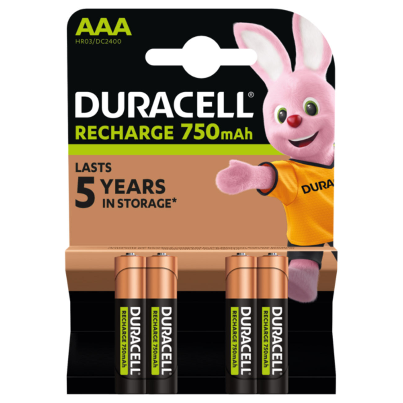 Duracell Pile rechargeable AAA / HR3 - 750 mAh - Lot de 4