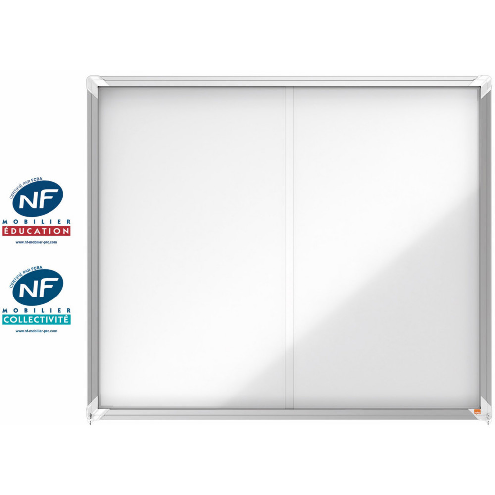 Nobo Vitrine d'intrieur Premium Plus portes coulissantes fond magntique 15 feuilles A4  - 114 x 97 cm