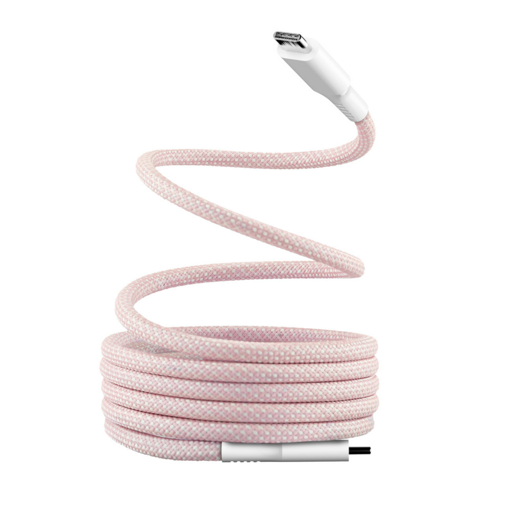 TNB Cble USB-C vers USB-C avec gaine magntique anti nuds - 1,5 m - Rose
