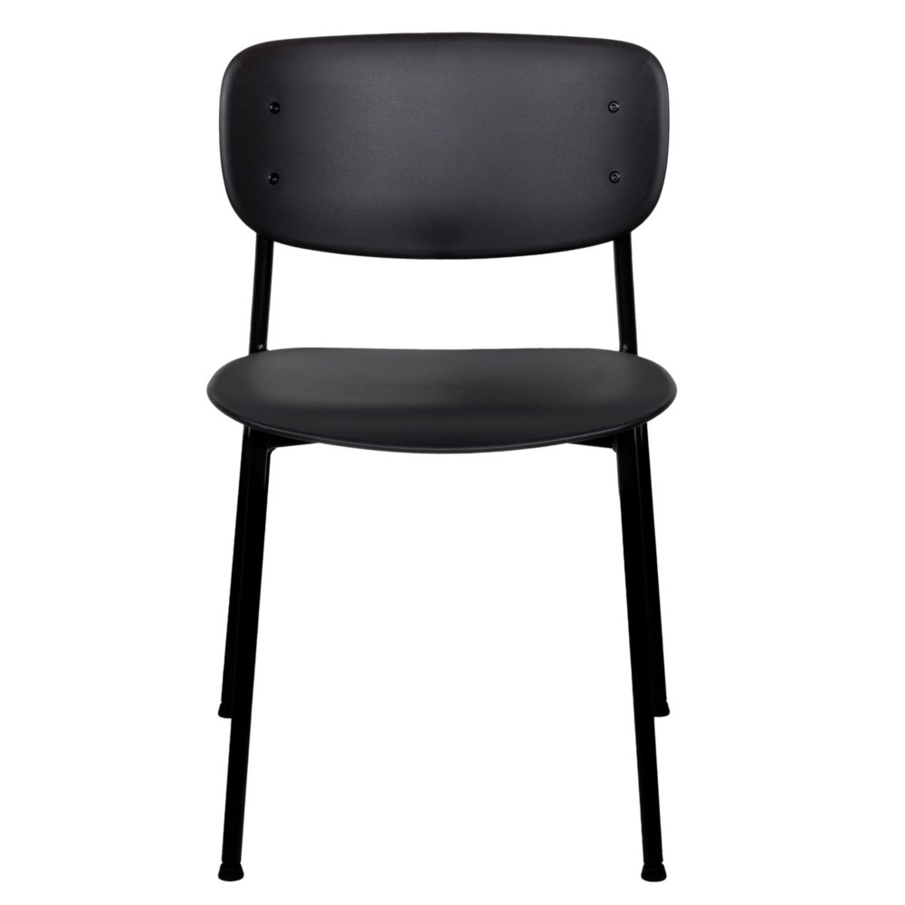 Paperflow Chaise de collectivits runion Soho Polypropylne Noir  pieds acier - Lot de 2