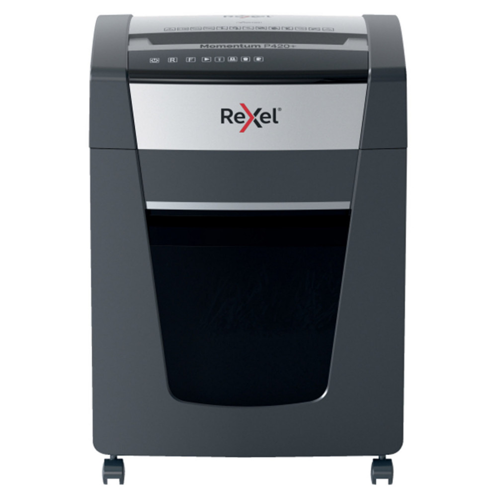 Rexel Destructeur de documents Momentum P420+ coupe croise DIN P4 - 20 feuilles - Corbeille 30L - Noir