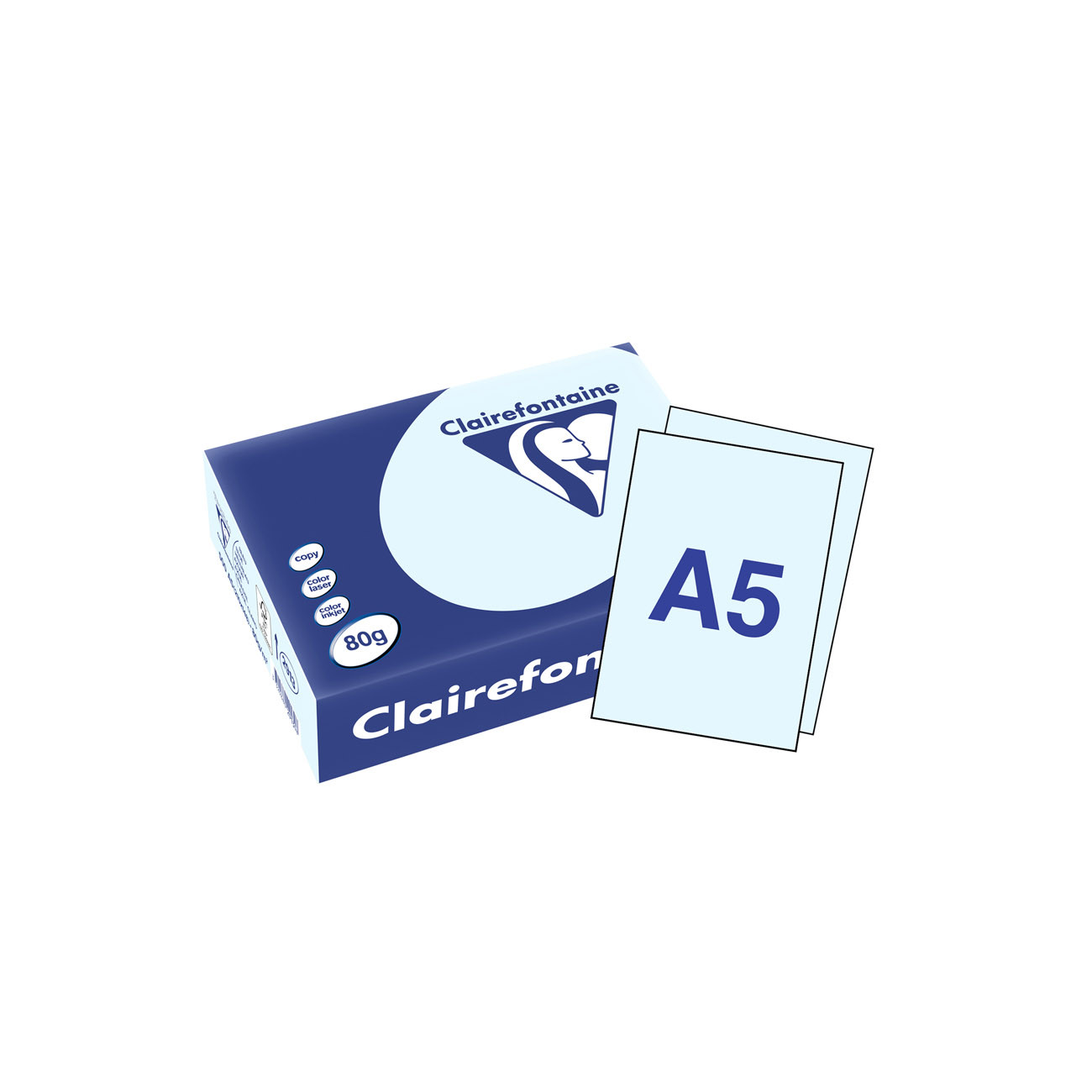 Clairefontaine Papier A5 couleur Trophée - 80g - Ramette de 500 feuilles - Bleu