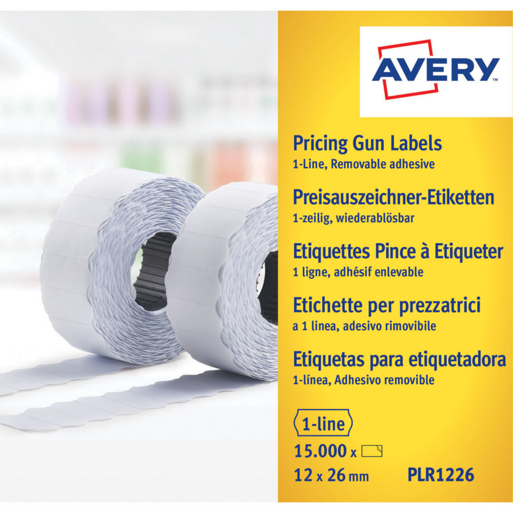 Avery Rouleau d'tiquettes pour pince  tiqueter  - 1 ligne - blanc - enlevable (lot de 10)