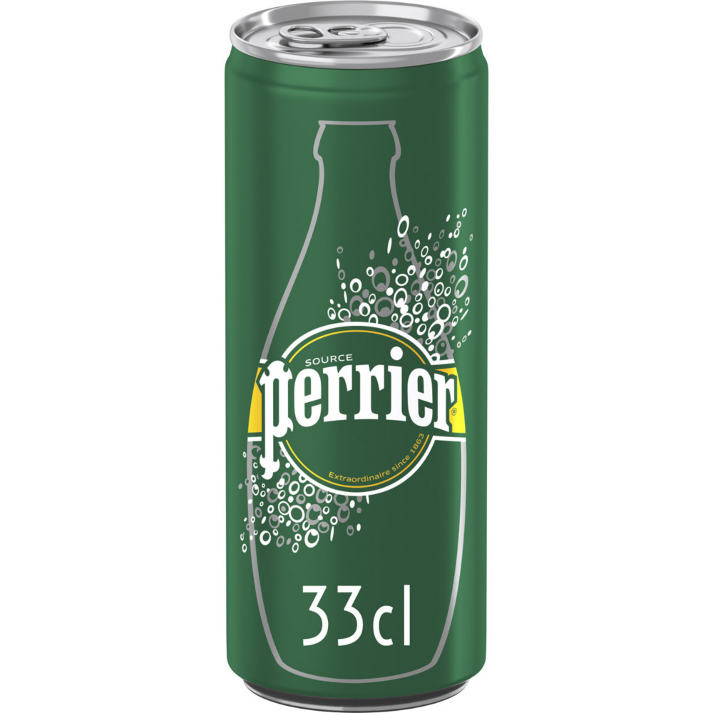 Perrier Eau minrale gazeuse  Lot 24 canettes slim 33 cl