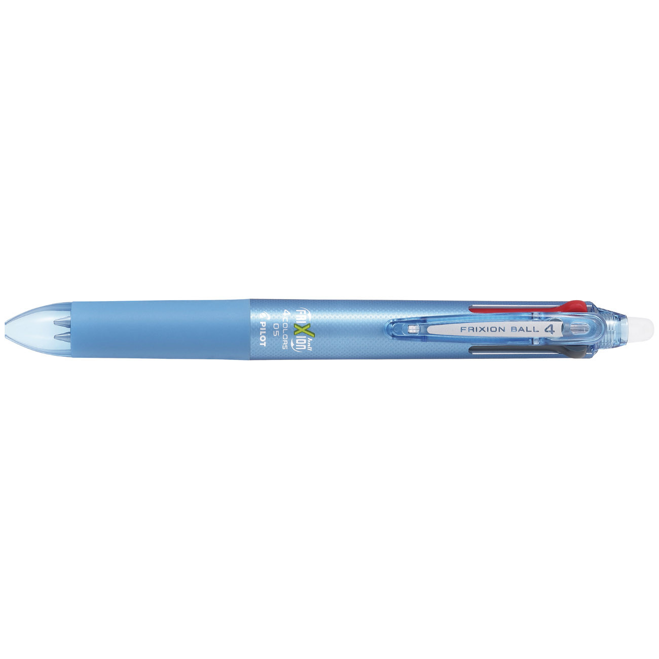 Pilot FriXion Ball Stylo 4 couleurs roller encre gel effaçable et rechargeable - Pointe fine - Corps bleu
