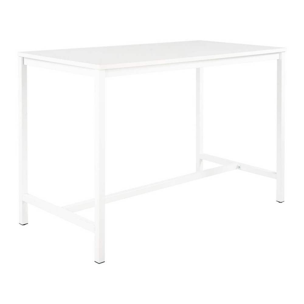 Table haute 110 cm polyvalente Budget 160 x 80 cm - Blanc pieds mtal Blanc