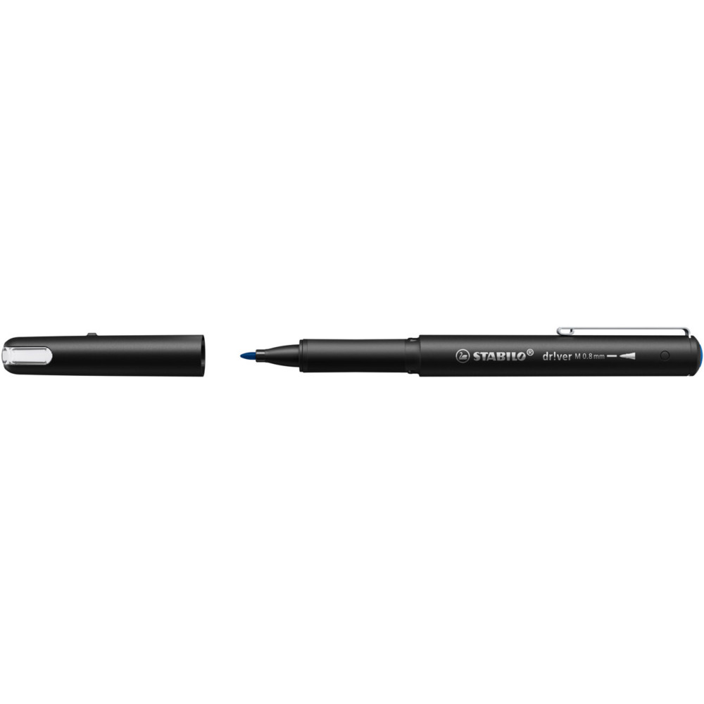 STABILO Stylo-feutre Dr!ver pointe moyenne (0,8mm) - Corps en plastique biosourc - Encre Bleu
