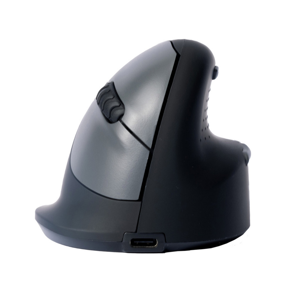 R-Go Tools Souris ergonomique verticale sans fil Bluetooth rechargeable droitier R-Go HE Break - Taille M - Noir et Gris