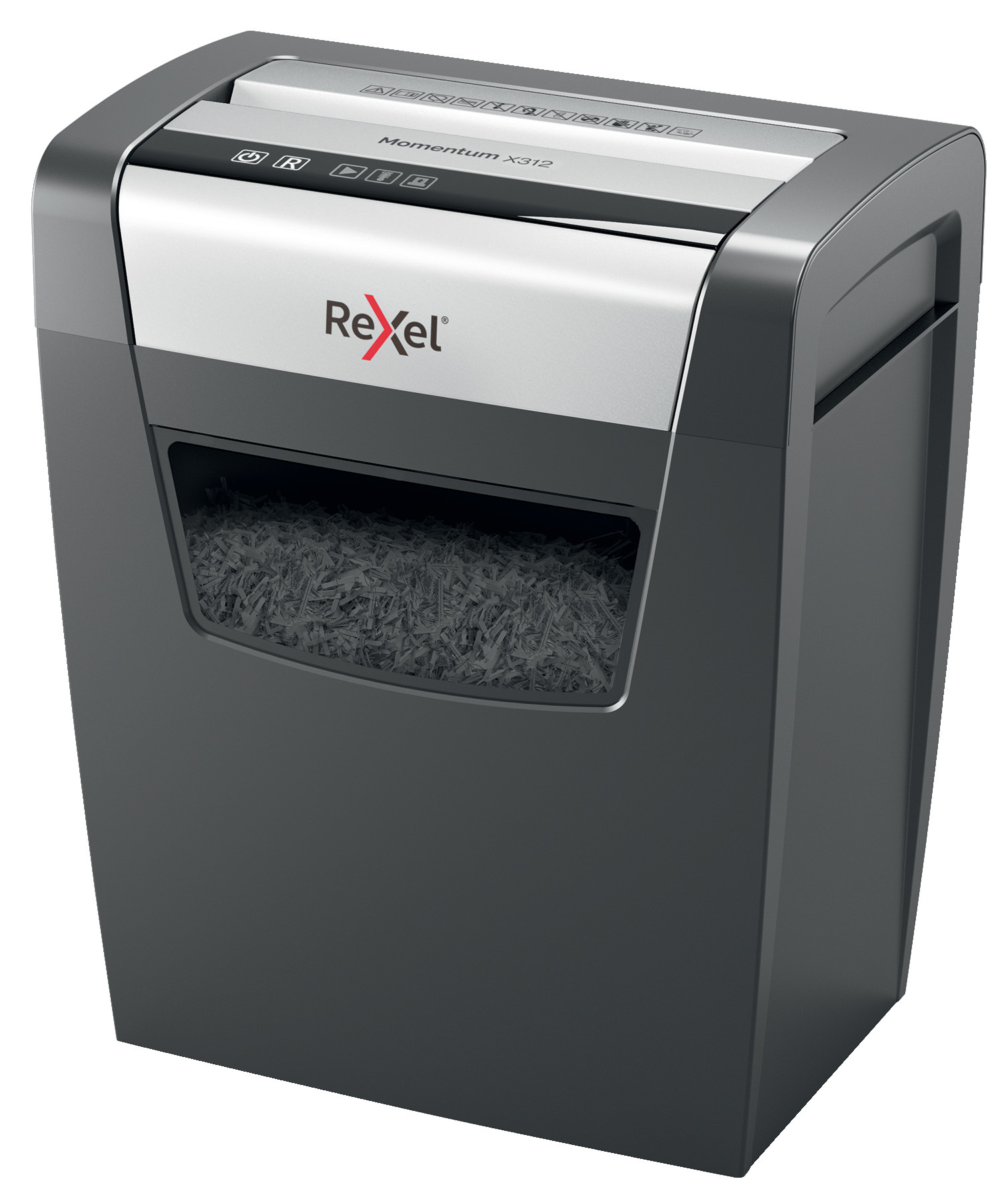 Rexel Destructeur de documents Momentum X312 coupe croisée DIN P-3 - 12 feuilles - corbeille 23L - Noir