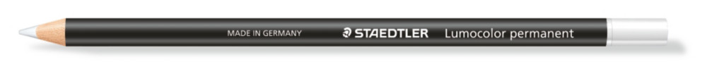 Staedtler Crayon marqueur permanent Lumocolor Glasochrom - Blanc - Bote de 12