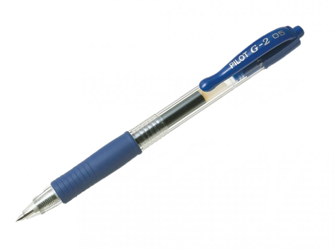 Pilot G2 Stylo roller encre gel rétractable pointe fine 0,5 mm bleu