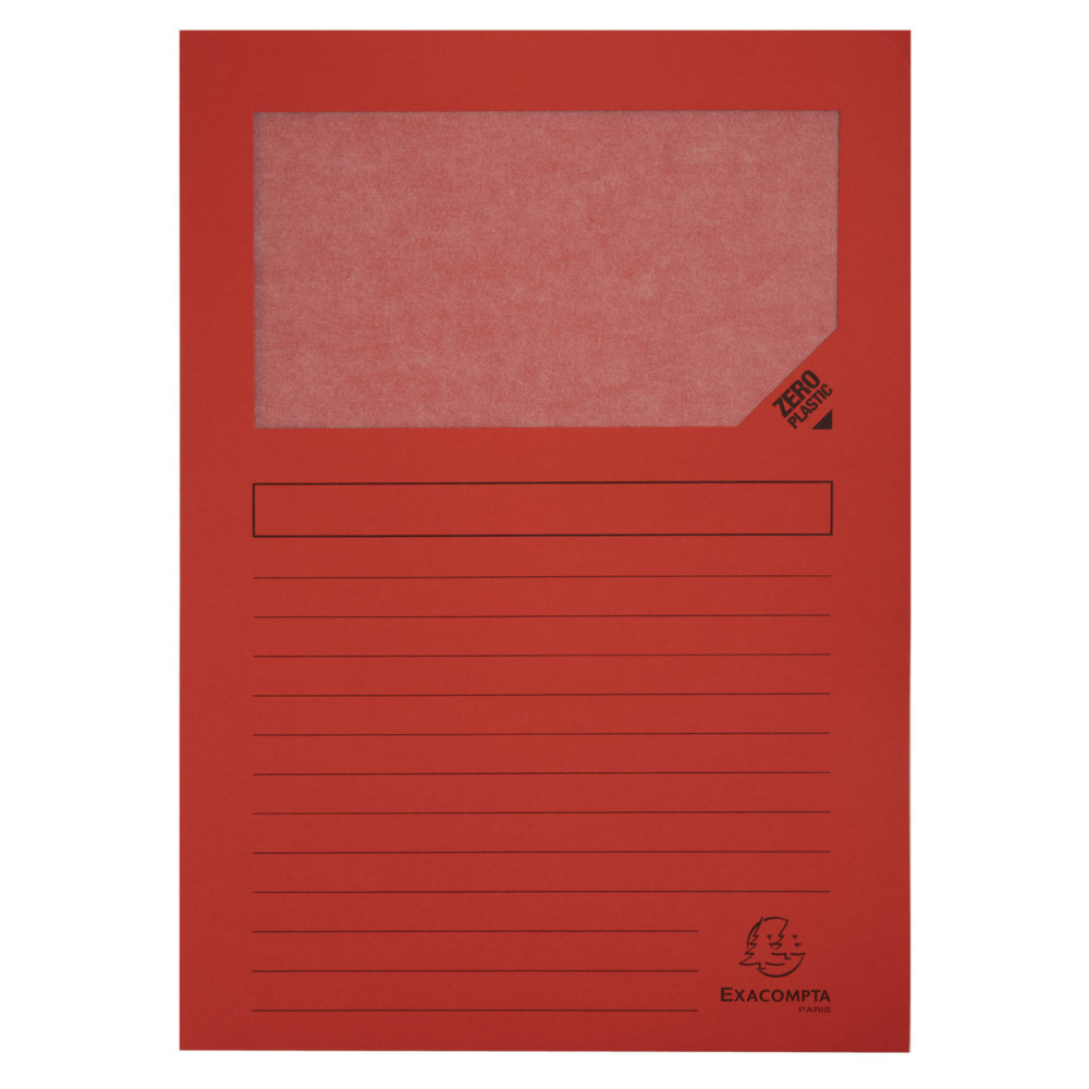Exacompta Chemises  fentre Forever 80feuillesA4 130g/m en carte  recycl Rouge - Lot de 25