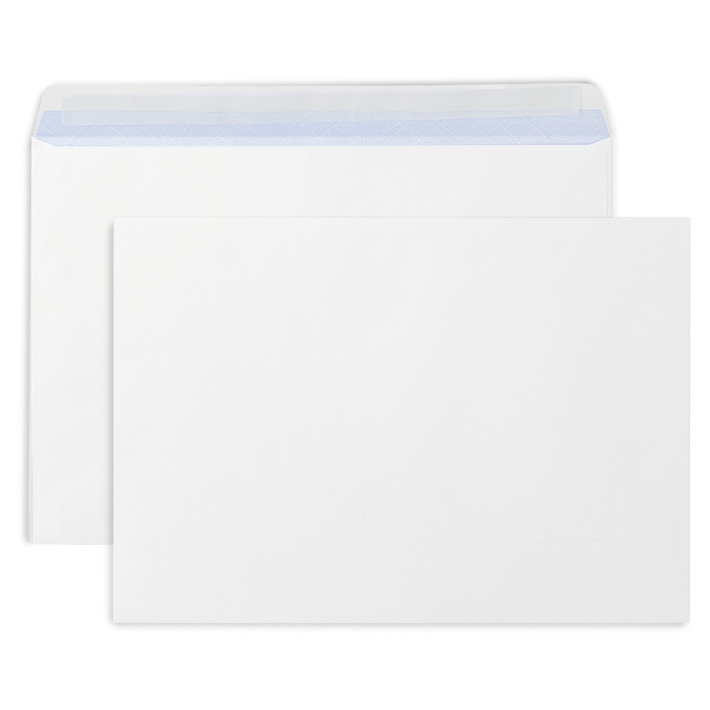RAJA Enveloppe blanche C4 229 x 324 mm 90g sans fentre - autocollante bande protectrice - Lot de 250