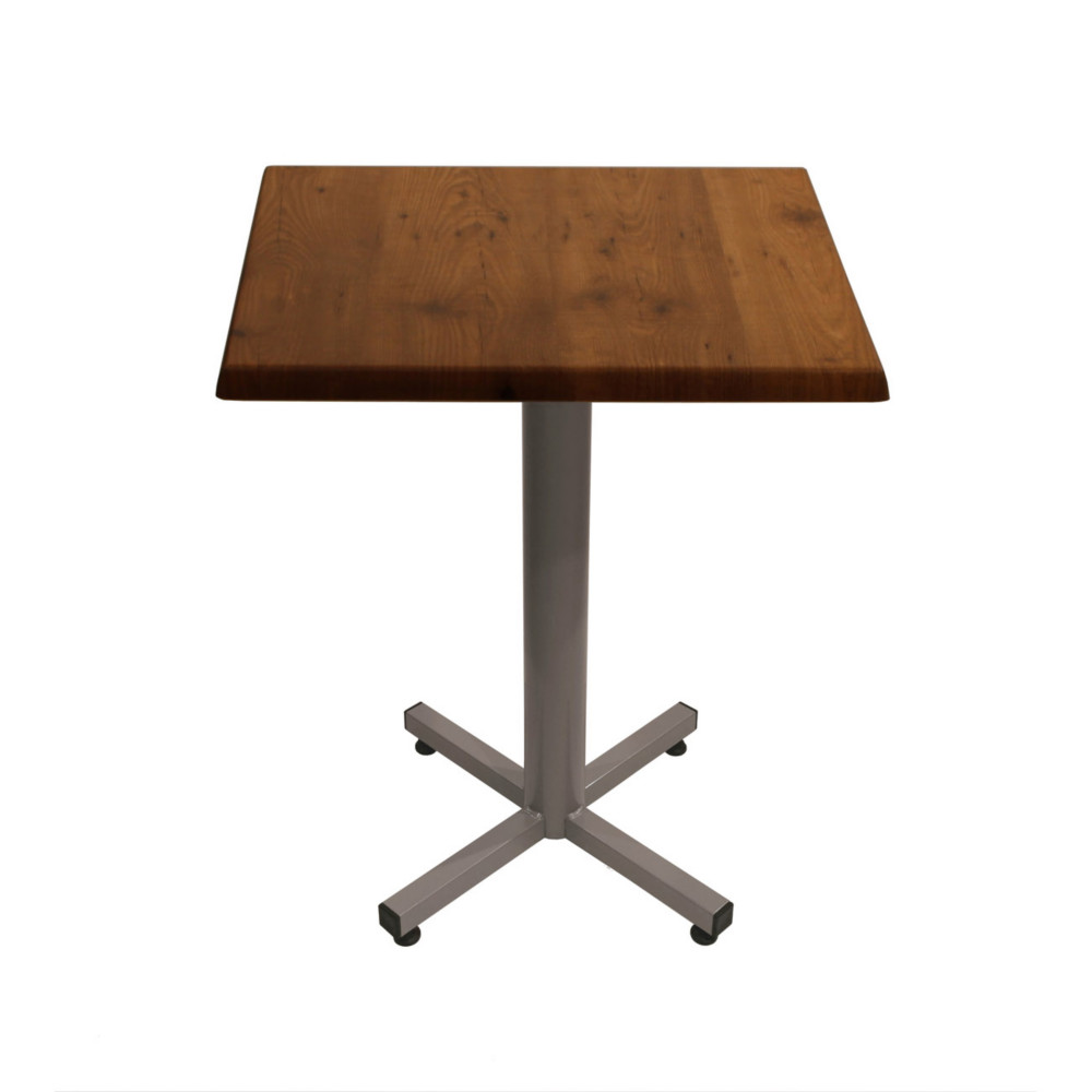 Table Coffee carre L.70 x P.70 x H.75 cm - Plateau Colorado  Pied central Aluminium