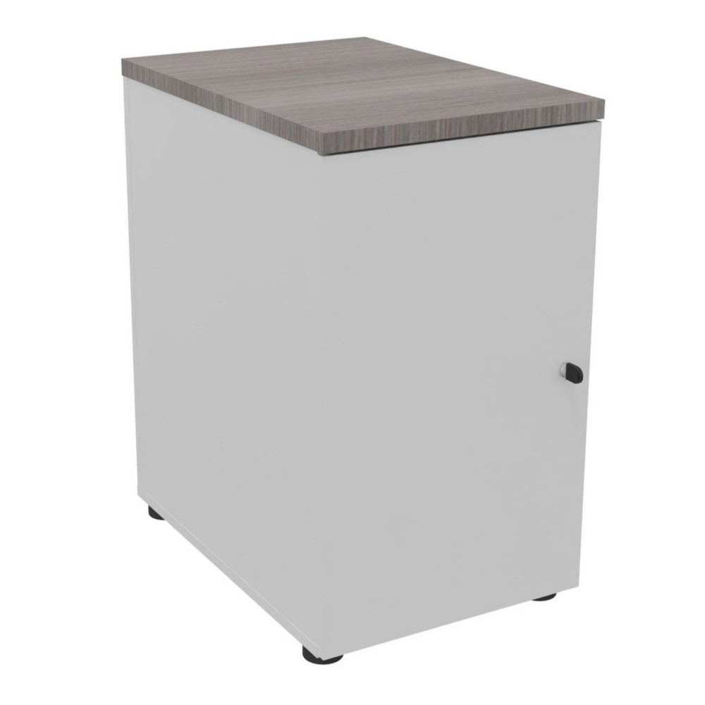 Caisson mlamin NF 1 porte battante H.72 x P.60cm - Gris avec top Cdre
