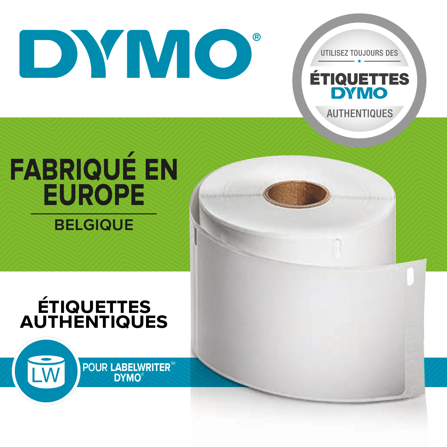 Dymo Étiquettes polyvalentes S0722530 LabelWriter - 12 x 24 mm - Noir sur Blanc - Rouleau de 1000