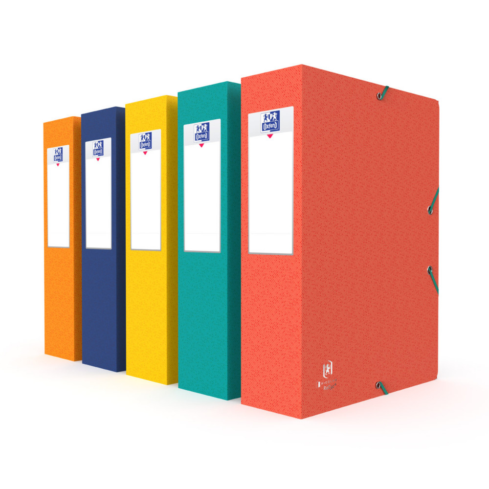 Oxford Bote de classement A4 Recyc+ couverture carte - Dos 8 cm - Assortis