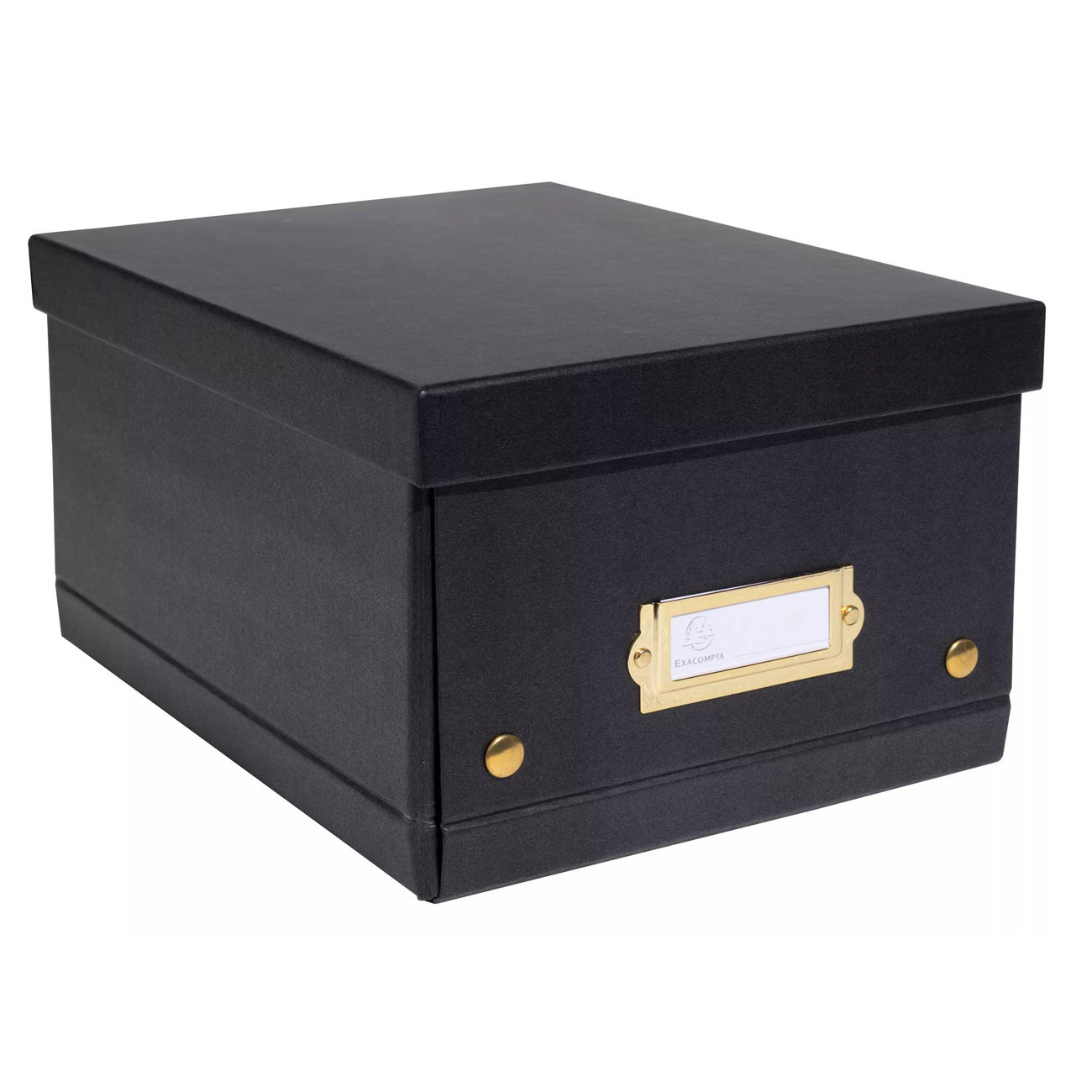 Exacompta+Boite+de+rangement+à+plat+A5++NeoDeco+en+carton+-+Noir