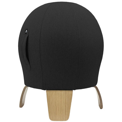 Alba Ballon Pouf LOONA Ergo Noir pieds Bois