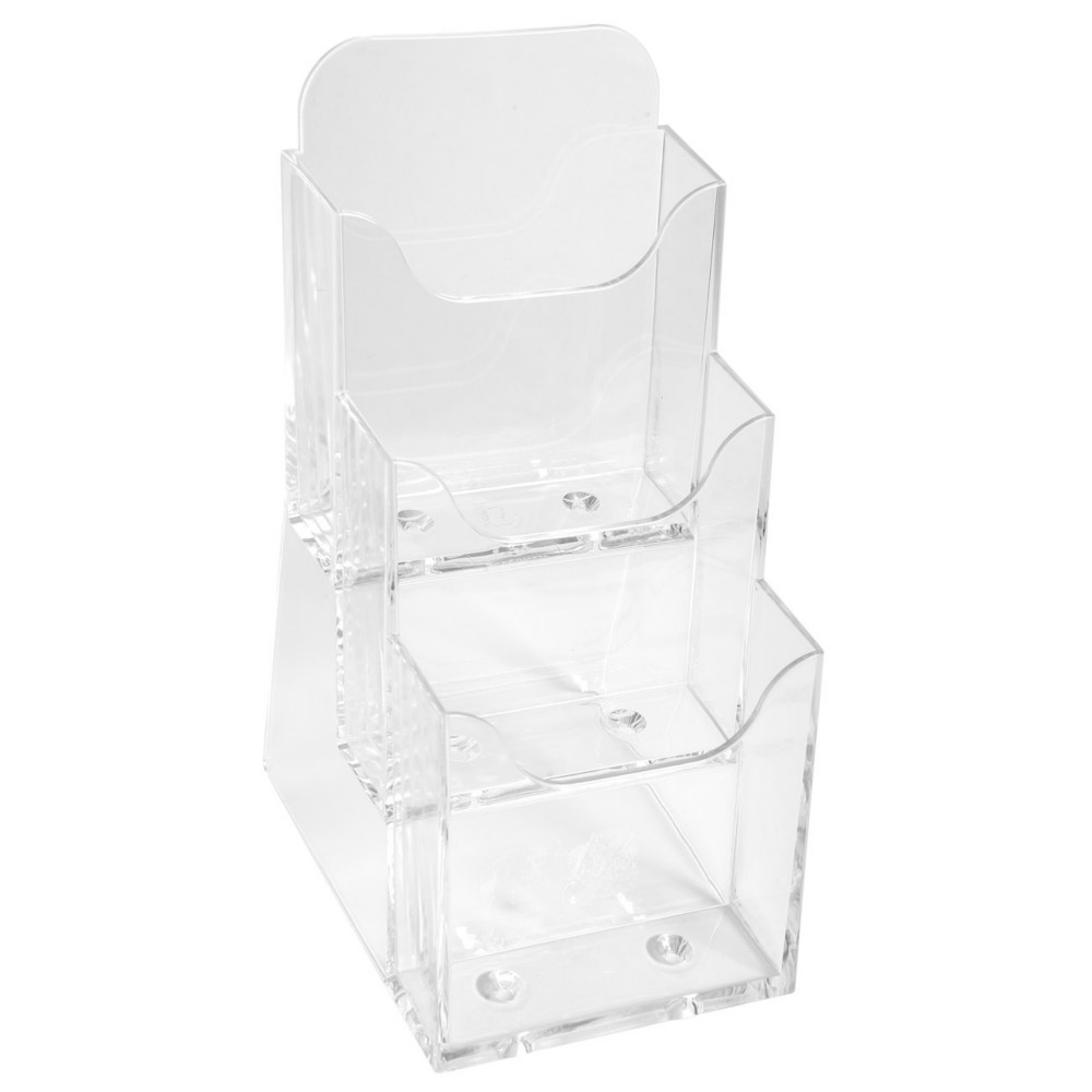 Exacompta Prsentoir de table vertical de prospectus Cristal - 3 compartiments DL - Transparent