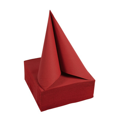 Pronappe Serviettes de table micro-gaufrées ouate 2 plis - 38 x 38 cm - Paquet de 40 - Rouge