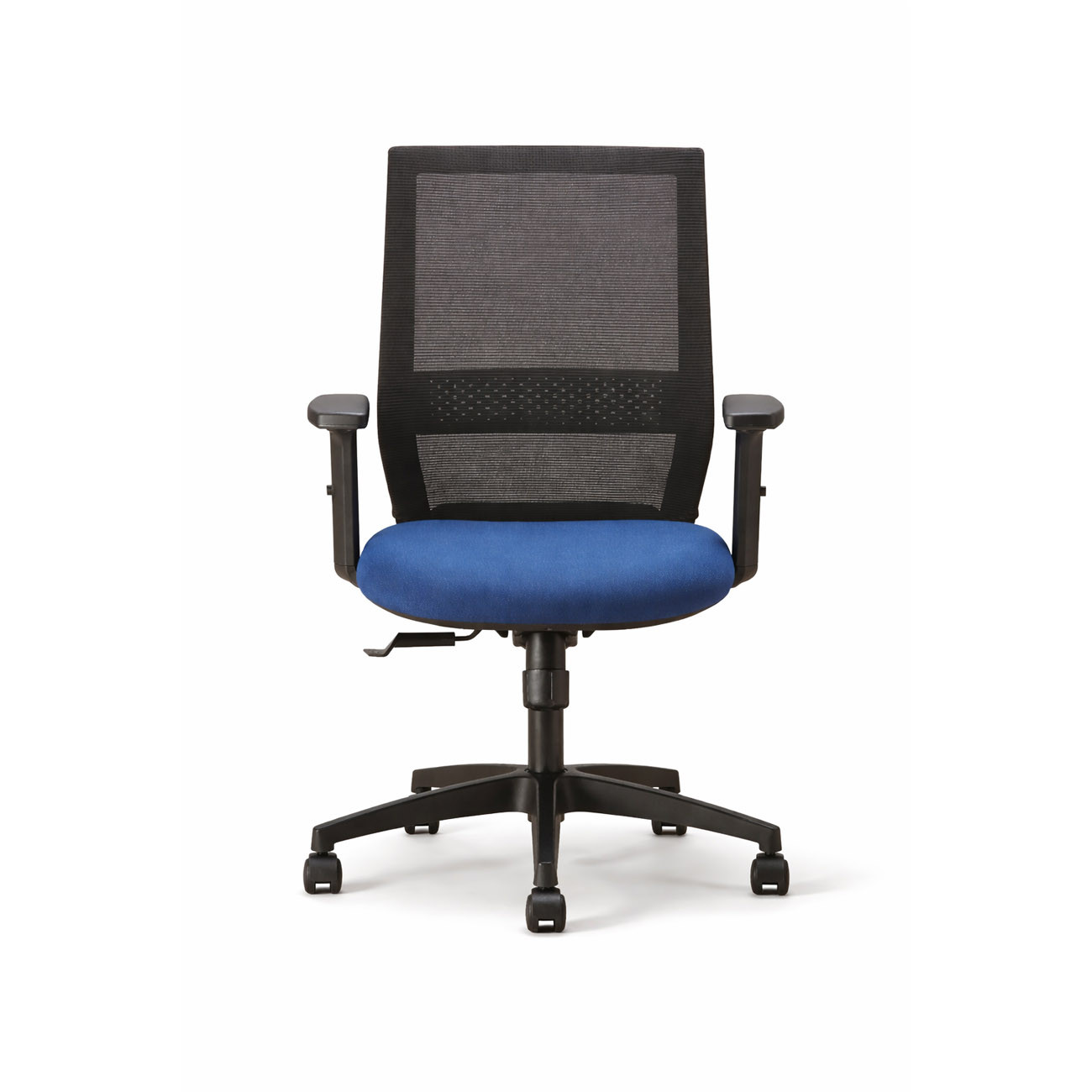 Fauteuil ergonomique Théo - Assise Tissu et dossier Maille avec accoudoirs 3D - Bleu