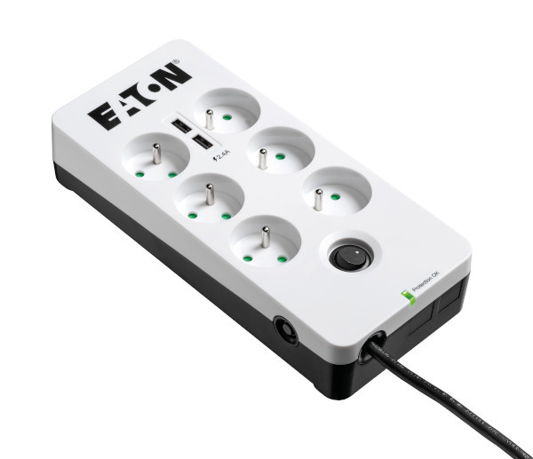 Eaton Protection Multiprise parafoudre Box 6 FR 2 USB - 6 prises + 2 USB