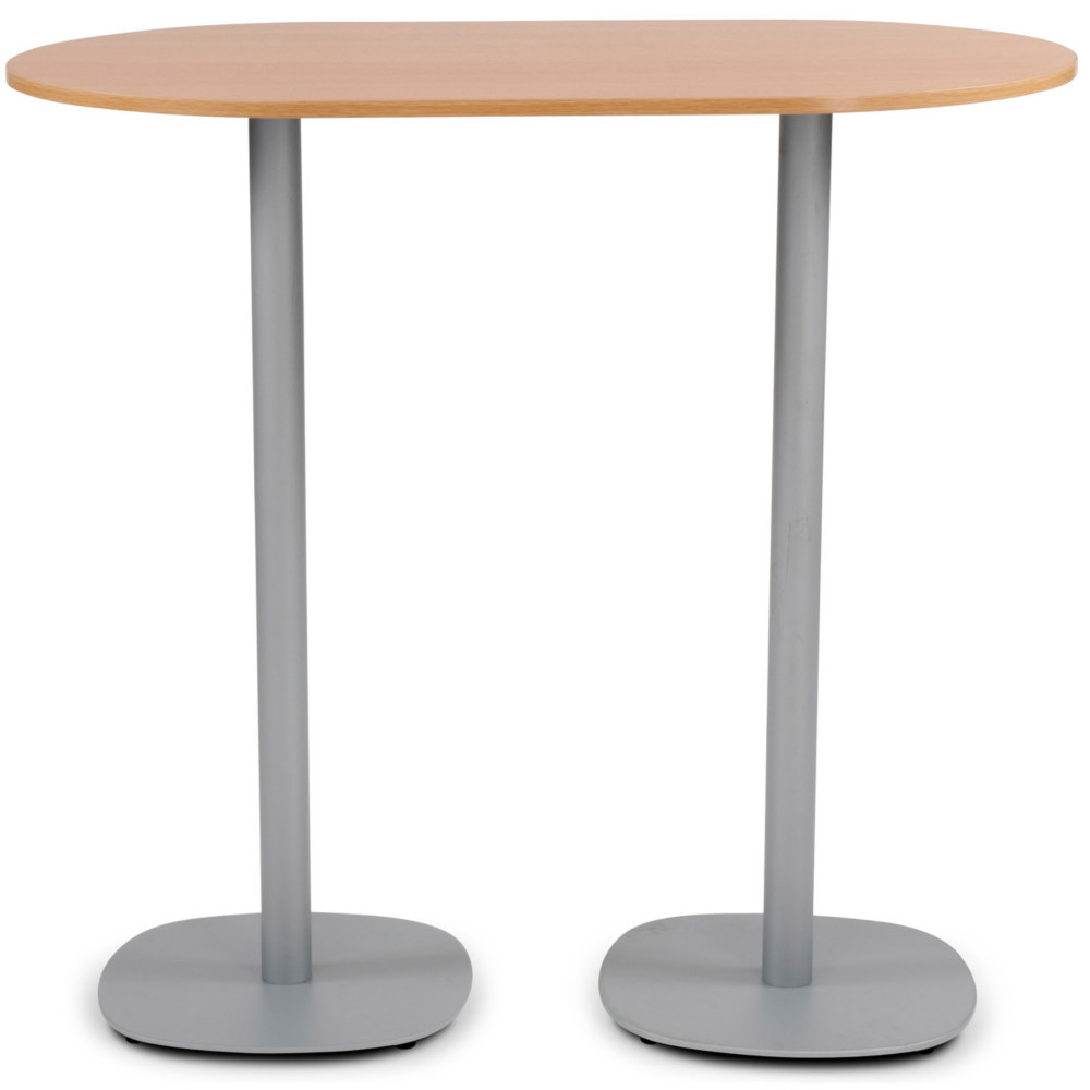Guridon Cafteria NewLine L.120 x P.70 x H.110 cm - Plateau Chne - Pied Aluminium