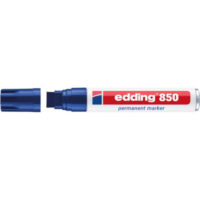 EDDING Marqueur 850 permanent - Pointe Biseautée Extra Large - Coloris Bleu