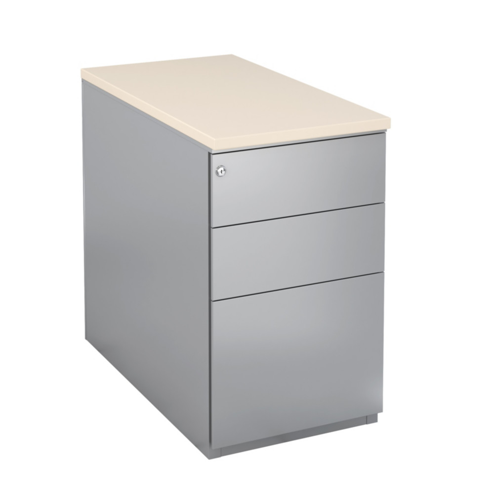 Caisson mtal hauteur bureau L.42 x P.80 x H.72 cm - Corps Aluminium - Top Argile