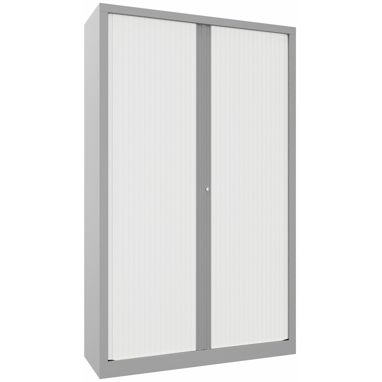 Armoire à rideaux métal monobloc Natura NF - H.198 x L.120 cm - Corps Aluminium - Rideaux Blanc