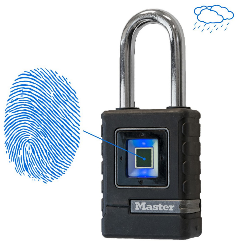 Master Lock Cadenas biomtrique haute scurit - 56 mm avec couverture thermoplastique