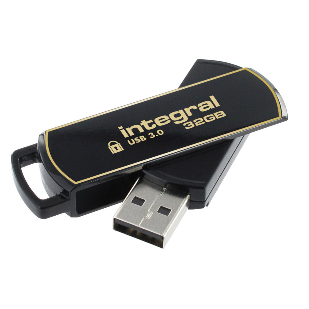 INTEGRAL Cl USB-A 3.0 Secure 360 encrypted - Mmoire de 32 Go - Noir