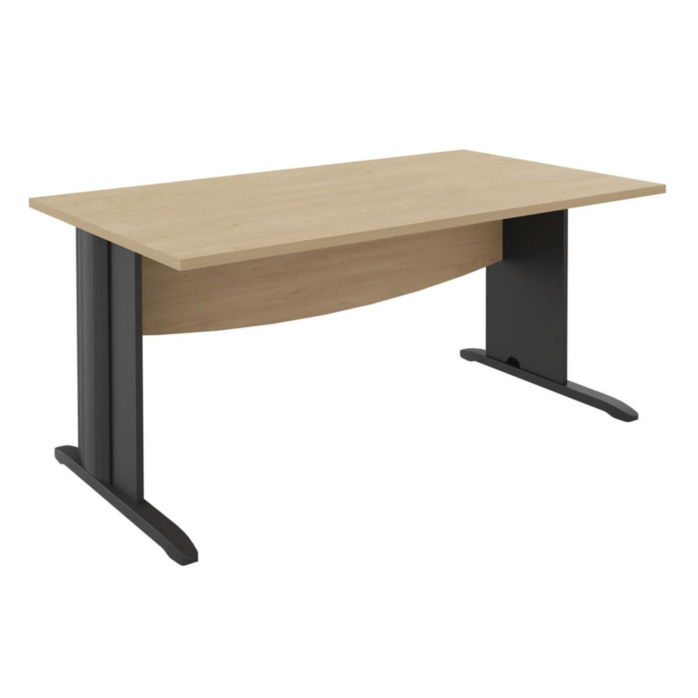 Bureau Droit Activity - L.160 x P.80 cm - Plateau Chne clair - Pieds L Anthracite