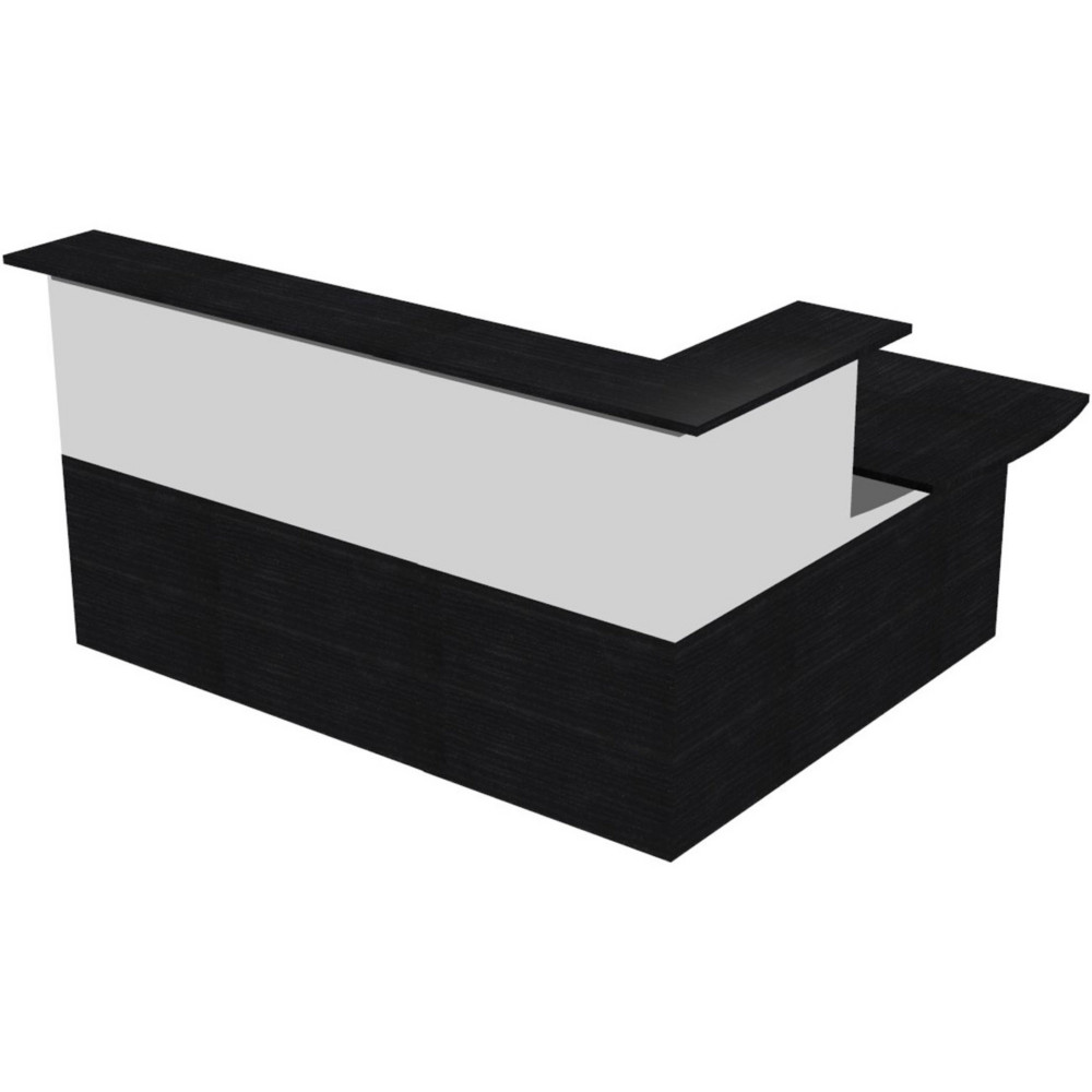 Pack Banque d'accueil Ola - Angle 90 + Module haut L.120 cm + Module haut L.80 cm + Module bas L.80 cm - Noir / Blanc