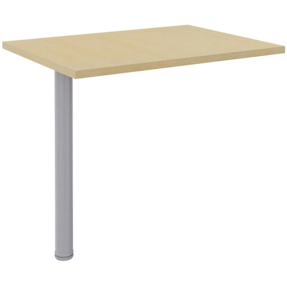 Extension pour bureau Axiome - L.60 x P.80 cm - Plateau Htre - Pied tubulaire Aluminium