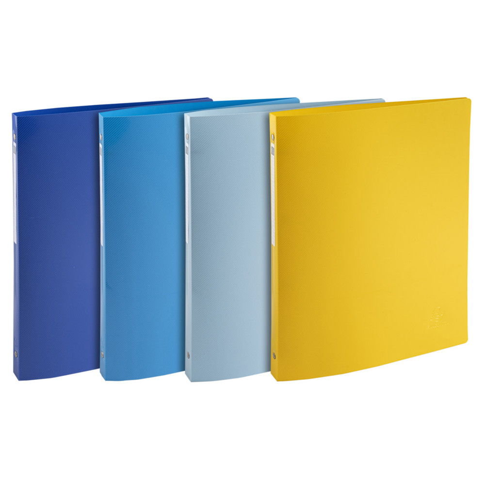 Exacompta Classeur souple 4 anneaux 15 mm BeeBlue A4 polypro recycl - Dos 2 cm - Assortis