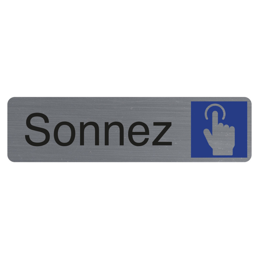Exacompta Plaque signaltique adhsive Sonnez - Rectangle Gris / Bleu