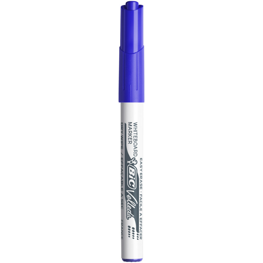BIC Velleda 1741 Feutres pour Tableau Blanc Effaables  Sec, Pointe Conique Moyenne 1,4 mm - Marqueur Bleu