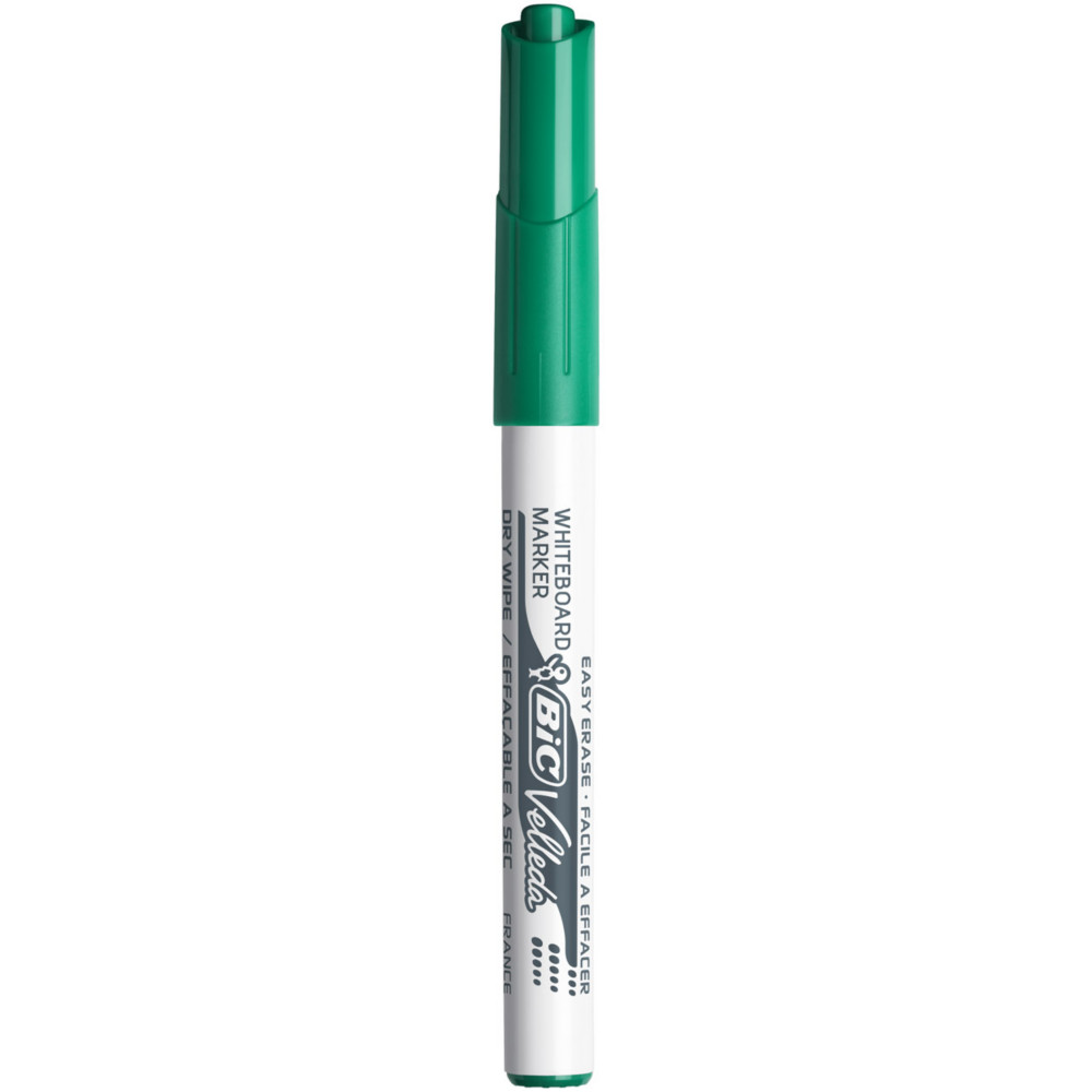 BIC Velleda 1741 Feutres pour Tableau Blanc Effaables  Sec, Pointe Conique Moyenne 1,4 mm - Marqueur vert