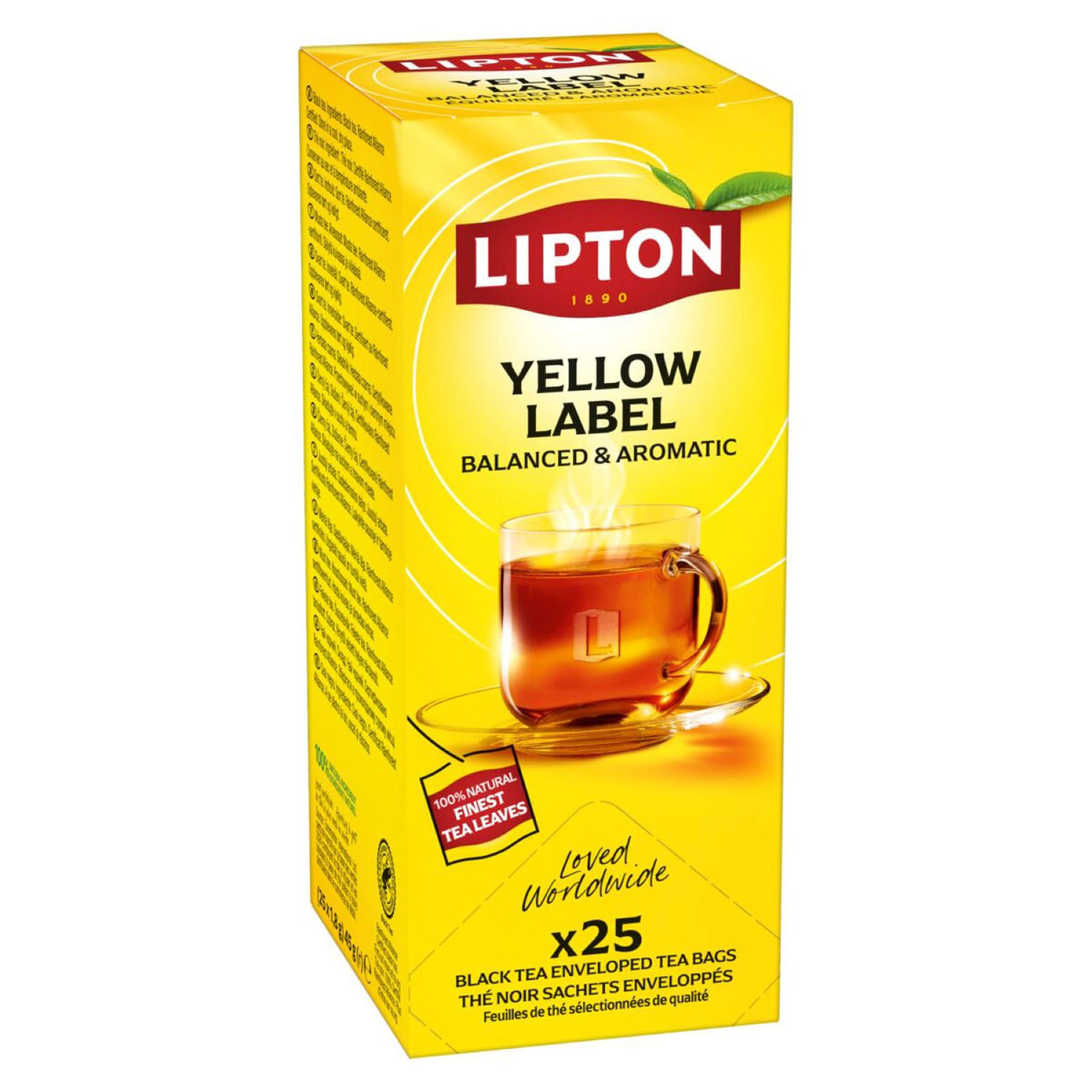 Lipton Feel Good Selection Thé Noir Yellow Label - 25 sachets fraîcheur