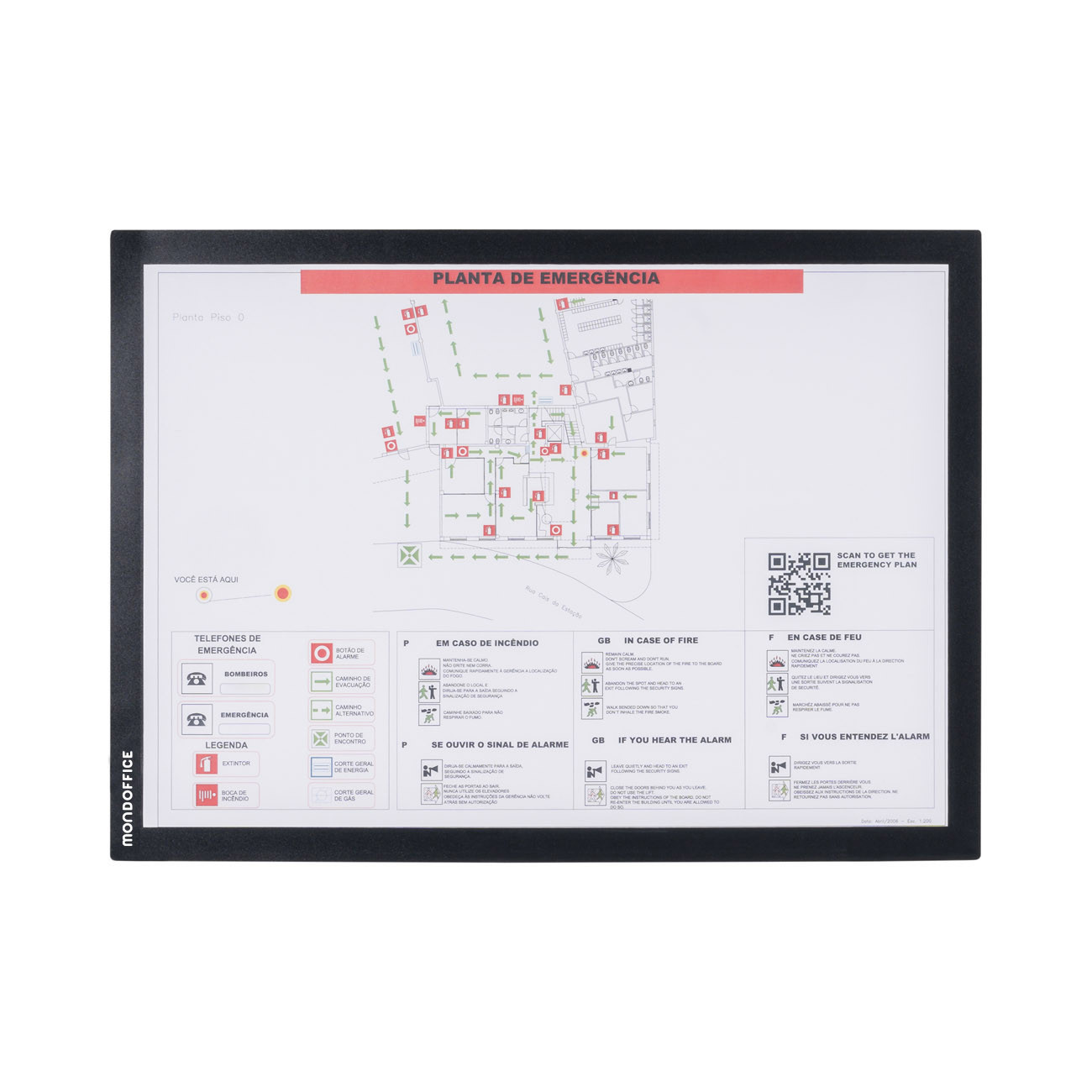 MONDOFFICE Pochette murale Cadre d'affichage adhésif A3 - Cadre noir - Lot de 2